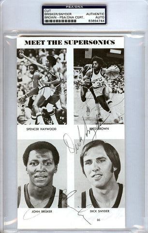 John Brisker, Brown & Snyder Autographed 4.5x8 Cut Sonics PSA/DNA 83894744
