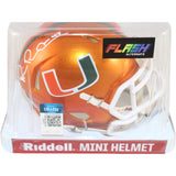 Michael Irvin Autographed Miami Hurricanes Flash Mini Helmet Beckett WIT 51774