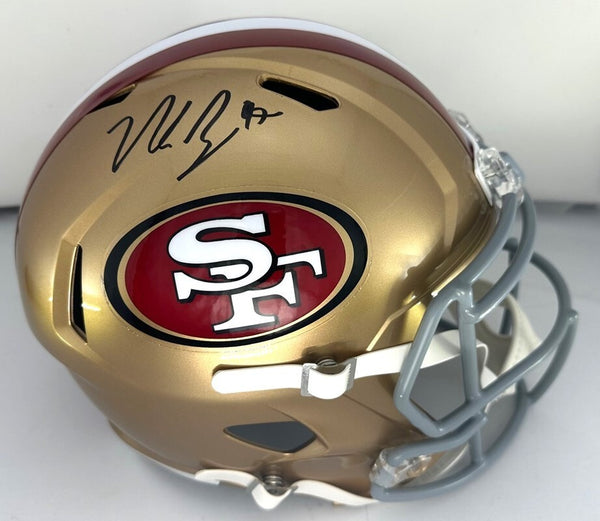 SF 49ers Pro Bowler NICK BOSA Signed Full Size Replica Speed Helmet AUTO - BAS