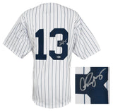 Alex Rodriguez Signed White Pinstripe Custom Baseball Jersey - (BECKETT COA)