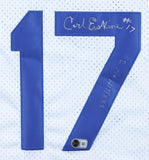 Carl Erskine 2xSigned Brooklyn Dodgers Jersey (Beckett) 1955 World Champ Pitcher