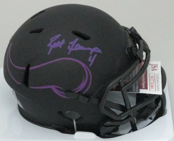 Vikings BRETT FAVRE Signed Riddell ECLIPSE Speed Mini Helmet AUTO - HOF '16 JSA