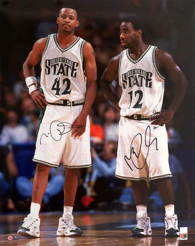 Mateen Cleaves & Morris Peterson Signed Michigan State 16x20 Photo -SCHWARTZ COA