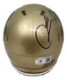 Raghib Rocket Ismail Signed Notre Dame Shamrock Mini Speed Helmet BAS