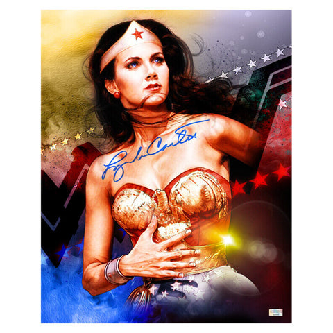 Lynda Carter Autographed 1976 Wonder Woman Corbyn Kern Illustrated 16x20 Photo