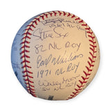 18x Autographed Rookie Of The Year Baseball w/ Inscriptions From Year Each Won