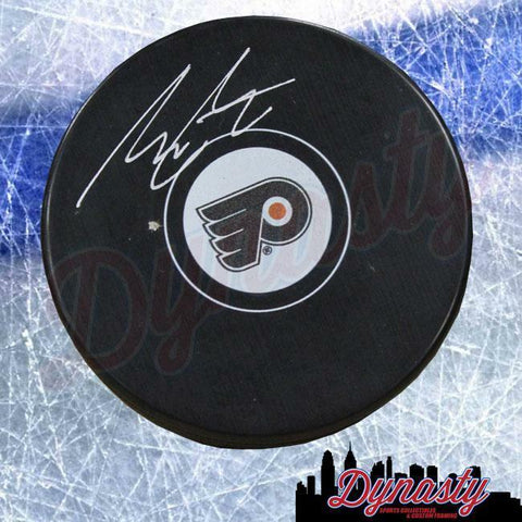 Morgan Frost Autographed Signed Philadelphia Flyers Hockey Puck JSA PSA Pass
