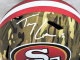 Trey Lance Autographed 49ers Camo Full Size Speed Helmet Beckett Witness WL69320