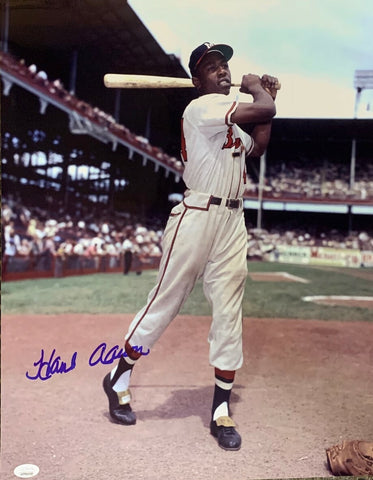 Braves Henry HANK AARON Signed 16x20 AUTO Photo #23 AUTO ~ HOF '82 1957 MVP JSA