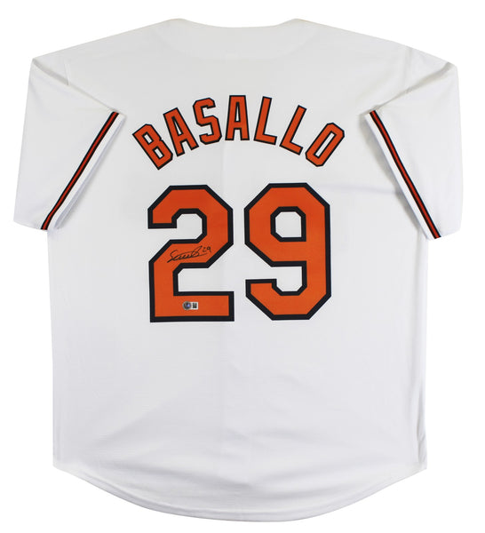 Samuel Basallo Authentic Signed White Pro Style Jersey Autographed BAS Witnessed
