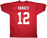 ALABAMA JOE WILLIE NAMATH AUTOGRAPHED CRIMSON JERSEY FULL NAME BECKETT 212601