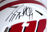 Derek, TJ, JJ Watt Signed Wisconsin White Riddell Speed Authentic Helmet- JSA W