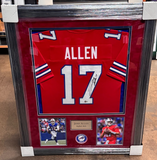 Josh Allen Buffalo Bills Signed Autographed Red Jersey Framed to 32x40 Beckett