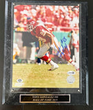 Tony Gonzalez Autographed 8x10 Photo -- Kansas City Chiefs with Plaque | JSA COA