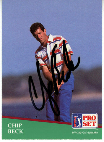 Chip Beck Autographed 1991 Pro Set #71 Trading Card Beckett 44834