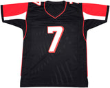 ATLANTA FALCONS MICHAEL VICK AUTOGRAPHED BLACK JERSEY BECKETT BAS WITNESS 230182