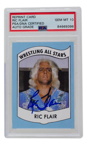 Ric Flair Signed RP 1982 Wrestling All Stars Card #27 PSA/DNA Auto Gem Mint 10
