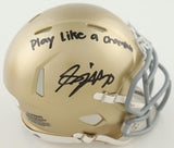 Benjamin Morrison Signed Notre Dame Fighting Irish Mini Helmet Inscribed (JSA)