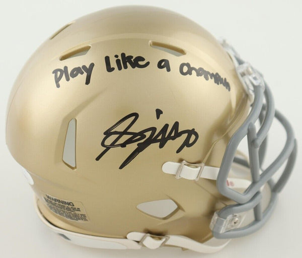 Benjamin Morrison Signed Notre Dame Fighting Irish Mini Helmet Inscribed (JSA)