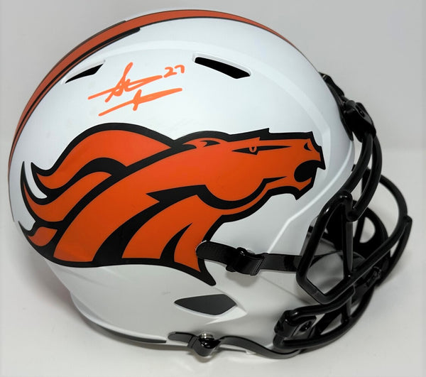 Broncos STEVE ATWATER Signed Full Size LUNAR Replica Speed Helmet AUTO - BAS