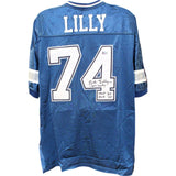 Bob Lilly Signed Dallas Cowboys Wilson Blue 56 Jersey 3 Insc Beckett 48489