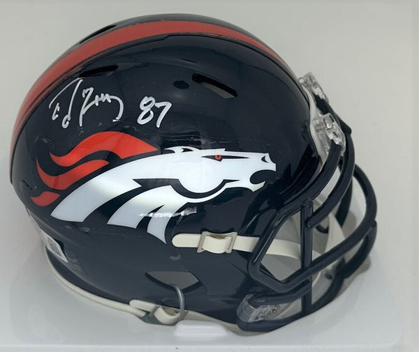 Broncos Receiver ED McCAFFREY Signed Riddell Speed Mini Helmet AUTO - BAS
