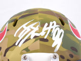 JJ Watt Autographed Texans Camo Speed Mini Helmet- Beckett W Hologram *White