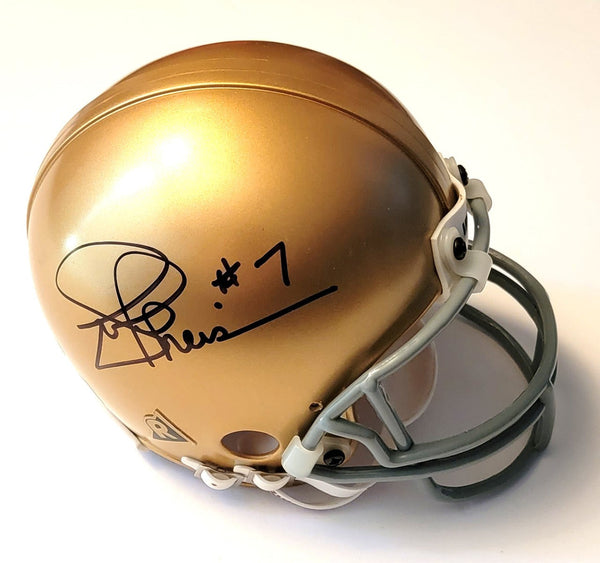Joe Theismann Autographed Notre Dame Mini Helmet Beckett Authenticated