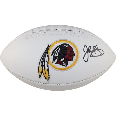 John Riggins Autographed Washington Redskins Logo Football Beckett Witness 49314