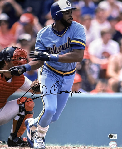 CECIL COOPER Signed 16x20 Photo #1 AUTO - Milwaukee Brewers - BAS