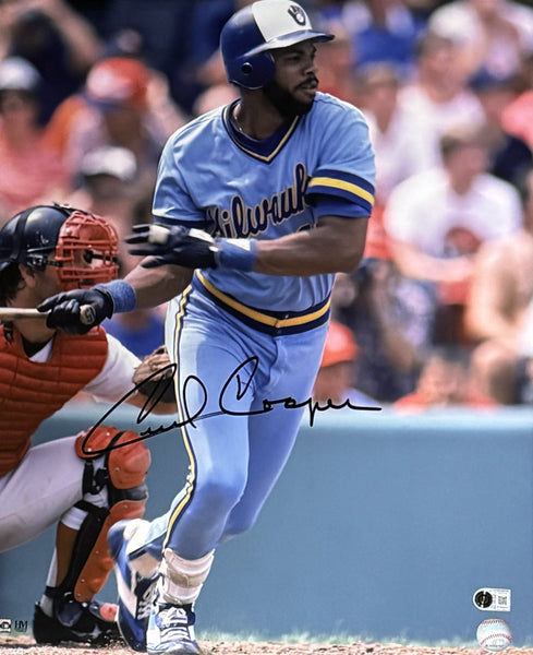 CECIL COOPER Signed 16x20 Photo #1 AUTO - Milwaukee Brewers - BAS