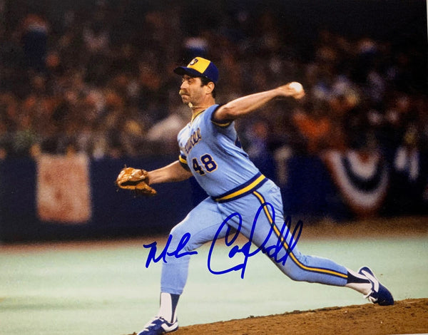 Brewers MIKE CALDWELL Signed 8x10 Action Photo #2 AUTO 1982 World Series