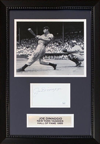 Joe DiMaggio Autographed New York Yankees Signed 14x20 Framed Baseball Book JSA
