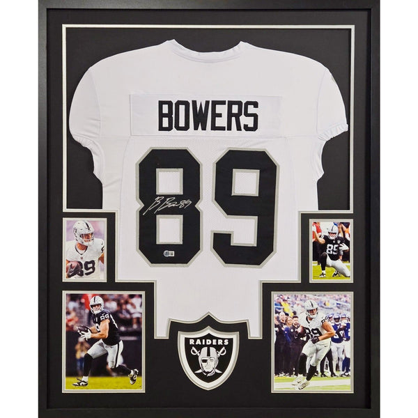 Brock Bowers Autographed Signed Framed White Raiders Jersey BECKETT