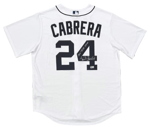 Miguel Cabrera Detroit Tigers Signed 2012 Triple Crown Ins Nike White Jersey BAS