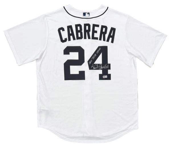 Miguel Cabrera Detroit Tigers Signed 2012 Triple Crown Ins Nike White Jersey BAS