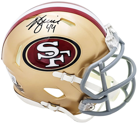 KYLE JUSZCZYK AUTOGRAPHED 49ERS GOLD SPEED MINI HELMET BECKETT WITNESS 221282