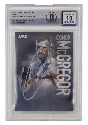 Conor McGregor Signed 2017 Topps Chrome UFC Fire #UFCM - BGS 10 Autograph