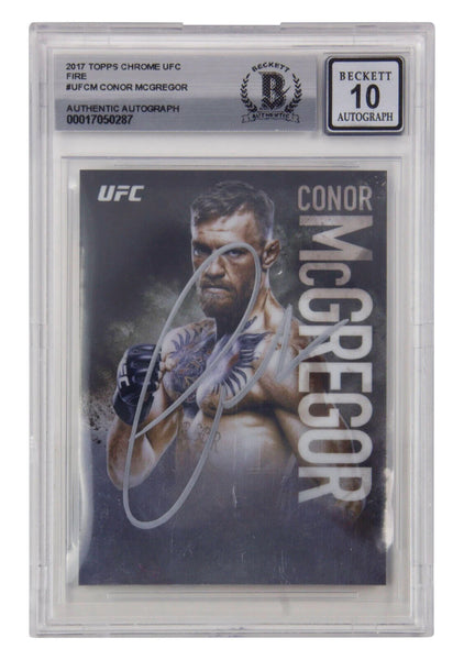 Conor McGregor Signed 2017 Topps Chrome UFC Fire #UFCM - BGS 10 Autograph