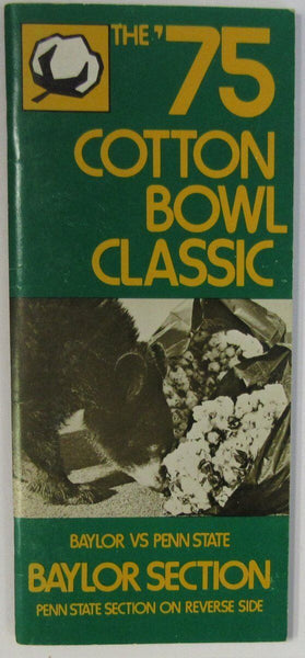 1975 Cotton Bowl Media/Press Guide Baylor vs Penn State 137206