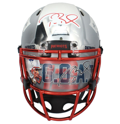 Tom Brady Autographed Patriots ECC Two Color Chrome Speed Helmet Fanatics