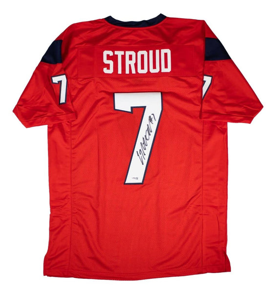 CJ Stroud Houston Signed Red Football Jersey JSA QR