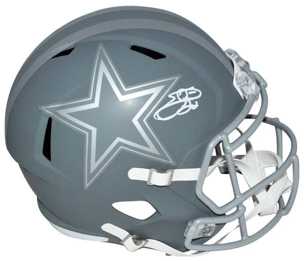 EMMITT SMITH AUTOGRAPHED DALLAS COWBOYS SLATE FULL SIZE SPEED HELMET BECKETT