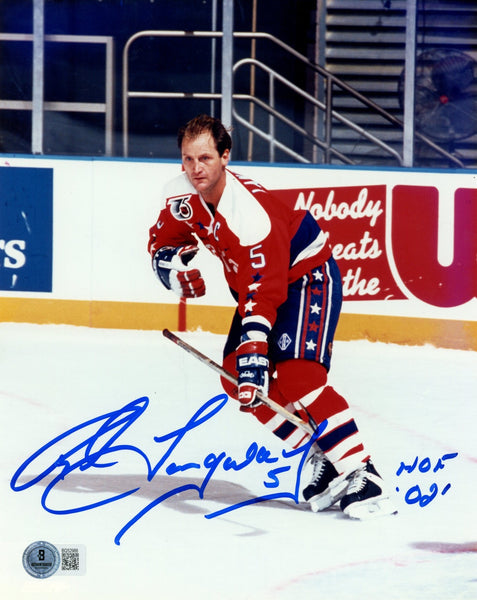 Rod Langway Autographed/Signed Washington Capitals 8x10 Photo HOF Beckett 57358