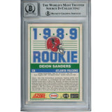 Deion Sanders Autographed 1989 Score #246 HOF Slabbed Trading Card Beckett 53335