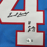 Autographed/Signed EARL CAMPBELL HOF 91 Houston Blue Jersey Beckett BAS COA