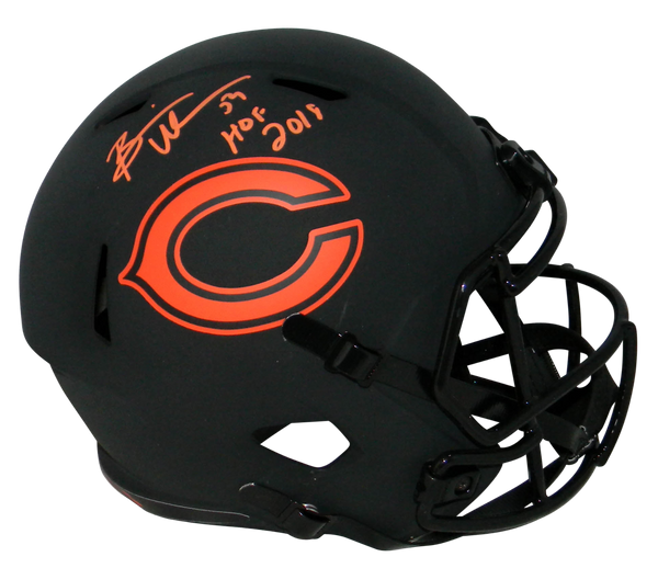 BRIAN URLACHER SIGNED CHICAGO BEARS ECLIPSE FULL SIZE HELMET BECKETT W/ HOF 2018