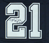 Ezekiel Elliott Signed Dallas Cowboys NFL Pro Cut Large Navy Blue Jersey