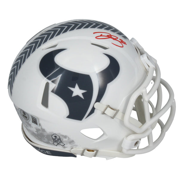 Dalton Schultz Autographed (Red Ink) Texans 2024 STS Mini Speed Helmet Beckett