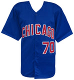 Joe Maddon (CUBS) Signed Blue Custom Baseball Jersey w/2016 WS Champs - (SS COA)